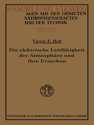 cover image of Die elektrische Leitfähigkeit der Atmosphäre und ihre Ursachen